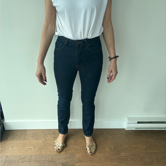 Sézane brut sexy jeans blue Indigo old version 100% cotton size 25 TALL - Picture 2 of 6